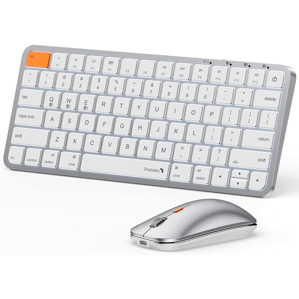 کیبورد و ماوس بی‌سیم ProtoArc KM90-Aبک‌لایت، شارژی و مخصوص Mac